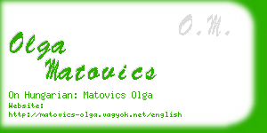 olga matovics business card